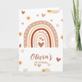 Boheme regenboog - 1 jaar Meisje Kaart