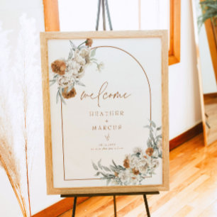 BOHEME Terracotta Floral Boho Baby shower Welkom Poster
