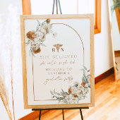 BOHEME Terracotta Floral Boho RN Nurse Afstuderen Poster