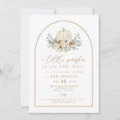 BOHEME Terracotta Floral Pumpkin Baby shower Kaart (Voorkant)