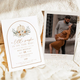 BOHEME Terracotta Floral Pumpkin Baby shower Kaart