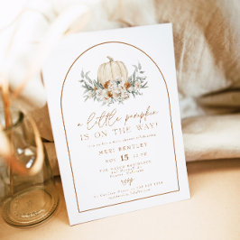 BOHEME Terracotta Floral Pumpkin Baby shower Kaart