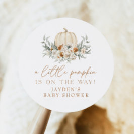 BOHEME Terracotta Floral Pumpkin Baby shower Ronde Sticker