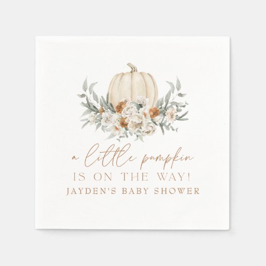 BOHEME Terracotta Floral Pumpkin Baby shower Servet (Voorkant)