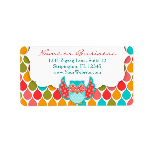 Boheme Uil Wit Groot Label (Voorkant)