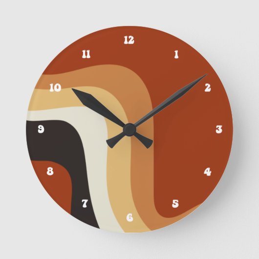  Bohemen Abstract 70 s Groovy Oranje Hippie Ronde Klok (Voorkant)