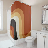 Bohemen Abstract 70s Groovy Burnt Sinaasappel Douchegordijn (In situ)