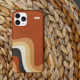  Bohemen Abstracte 70s Art Groovy Monogram iPhone 14 Hoesje