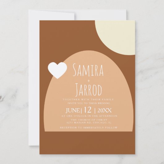 Bohemen Arch & Shapes Heart Geometrical Wedding Kaart (Voorkant)