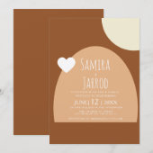 Bohemen Arch & Shapes Heart Geometrical Wedding Kaart (Voorkant / Achterkant)