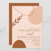 Bohemen Arch Shapes Tan Terracotta Wedding Kaart (Voorkant / Achterkant)