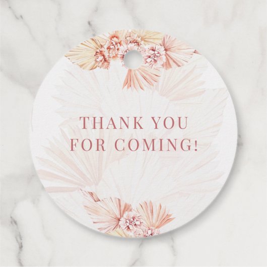 Bohemen Baby shower Pampas Grass Neutral Sprinkle Bedankjes Labels (Achterkant)