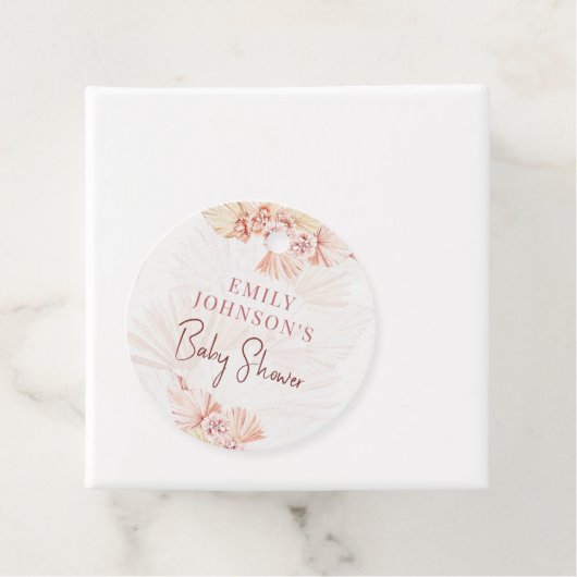 Bohemen Baby shower Pampas Grass Neutral Sprinkle Bedankjes Labels (In situ)