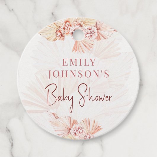 Bohemen Baby shower Pampas Grass Neutral Sprinkle Bedankjes Labels (Voorkant)