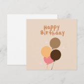 Bohemen Balloons Happy Birthday Kaart (Voorkant / Achterkant)