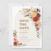 Bohemen Bloem Pampas Grass Sparen de Datum (Voorkant)