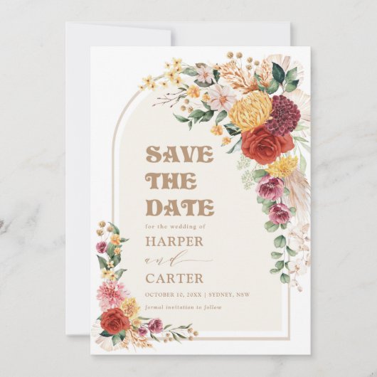  Bohemen Bloem Pampas Grass Sparen de Datum (Voorkant)