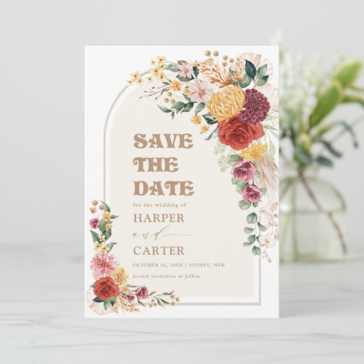  Bohemen Bloem Pampas Grass Sparen de Datum (Staand voorkant)