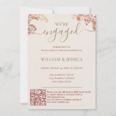 Bohemen bloemen met QR-code Engagement Party Kaart (Voorkant)