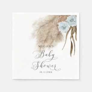 Bohemen Blue Pampas Grass Baby shower  Servet