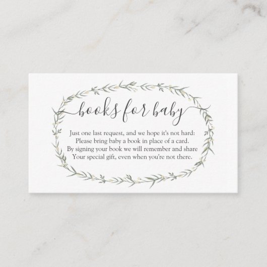 Bohemen Boek In plaats van boeken voor baby invoeg Informatiekaartje (Voorkant)