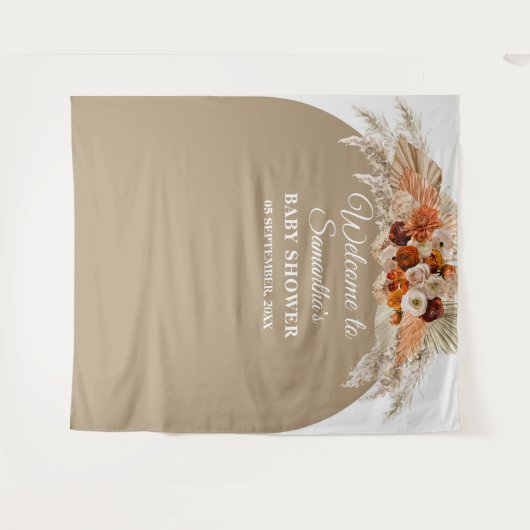 Bohemen bootst oranje schokkend baby shower in bra wandkleed (Voorkant (horizontaal))