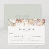 Bohemen botanische bruiloft RSVP met allergie (Voorkant / Achterkant)