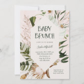 Bohemen Botanische en Pampas Grass | Baby Brunch Kaart (Voorkant)