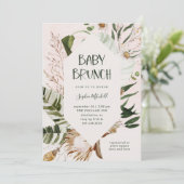 Bohemen Botanische en Pampas Grass | Baby Brunch Kaart (Staand voorkant)