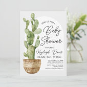 Bohemen Cactus Baby shower Succulent Kaart (Staand voorkant)