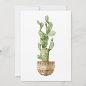 Bohemen Cactus Baby shower Succulent Kaart (Achterkant)