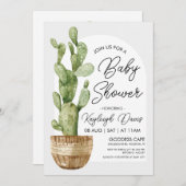 Bohemen Cactus Baby shower Succulent Kaart (Voorkant / Achterkant)