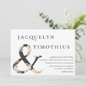 Bohemen Coastal Chic Ampersand Wedding Kaart (Staand voorkant)