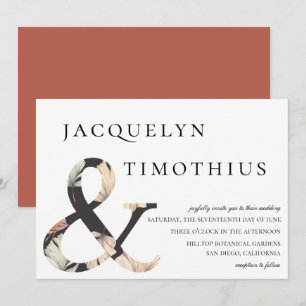 Bohemen Coastal Chic Ampersand Wedding Kaart