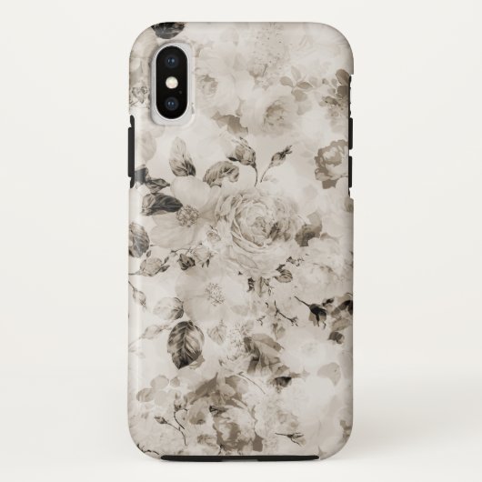 Bohemen  elegant witte grijze rozen floraal Case-Mate iPhone case (Achterkant)