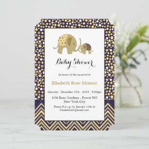 Bohemen Elephant en Chevron Baby shower Kaart
