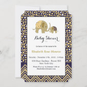 Bohemen Elephant en Chevron Baby shower Kaart (Voorkant)