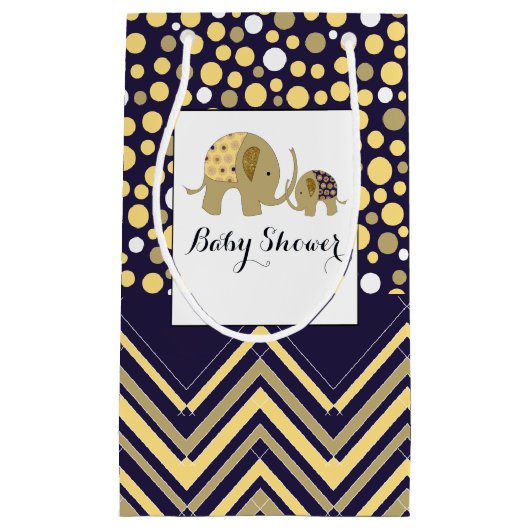 Bohemen Elephant en Chevron Baby shower Klein Cadeauzakje (Voorkant)