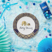 Bohemen Elephant en Chevron Baby shower Papieren Bordje (Feest)