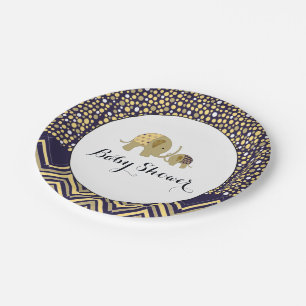 Bohemen Elephant en Chevron Baby shower Papieren Bordje