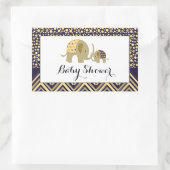 Bohemen Elephant en Chevron Baby shower Rechthoekige Sticker (Tas)