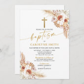 Bohemen en Pampas Grass Baptism Christening Kaart (Voorkant / Achterkant)