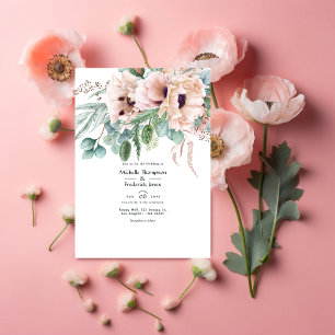 Bohemen Eucalyptus Pink Poppy Weddenschap Kaart