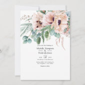 Bohemen Eucalyptus Pink Poppy Weddenschap Kaart (Voorkant)
