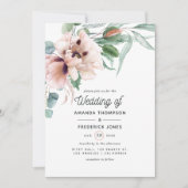 Bohemen Eucalyptus Pink Poppy Weddenschap Kaart (Voorkant)