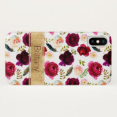 Bohemen Floral, Hoesje-Mate iPhone X Hoesje (Achterkant (horizontaal))
