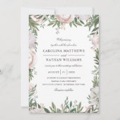 Bohemen Floral Lijst Elegant Light Mauve Wedding Kaart (Voorkant)