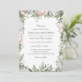 Bohemen Floral Lijst Elegant Light Mauve Wedding Kaart (Staand voorkant)