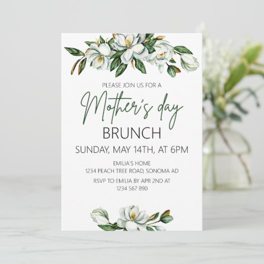  Bohemen Floral Moederdag Brunch Kaart (Staand voorkant)