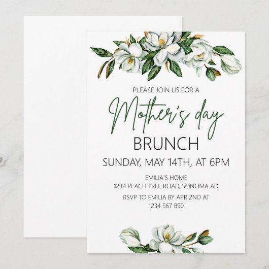  Bohemen Floral Moederdag Brunch Kaart (Voorkant / Achterkant)